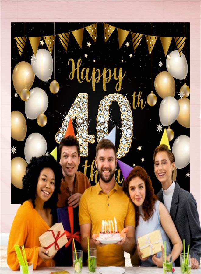 Party Baazaar 40th Birthday Backdrop 5x4 Ft | Backdrops for Decoration | Birthday Decoration Backdrop | Banner for Kids Theme Party - Image 4